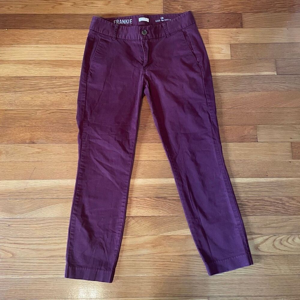 J CREW | purple burgundy frankie stretch pants 2P